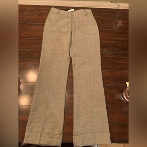 Calvin Klein Ladies Textured Cuffed Wool Blend Dress Slacks